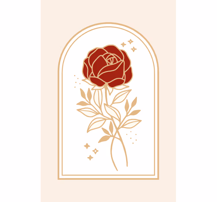 Rollo Fenster Elegant beige gewölbte rose - TenStickers