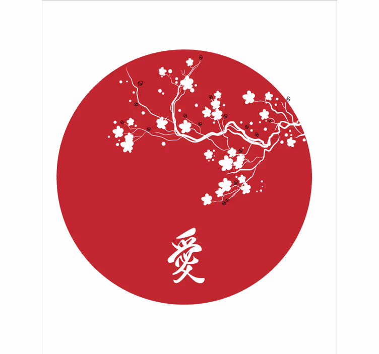Rollo Fenster Blumen japanischer kirschkreis - TenStickers