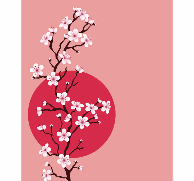 Rollo mit Blumen Zweig mit kirschblüten - TenStickers
