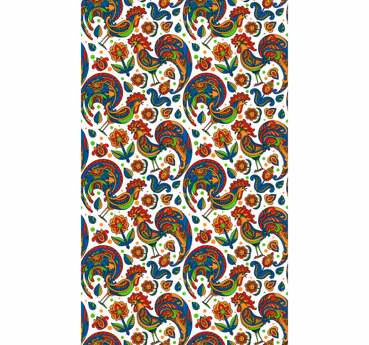 Rollo Fenster Tiermuster bunte hähne - TenStickers