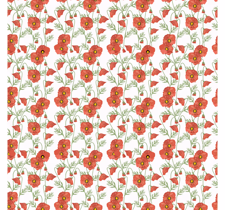 Rollo fenster blumen mohnblumen muster - TenStickers