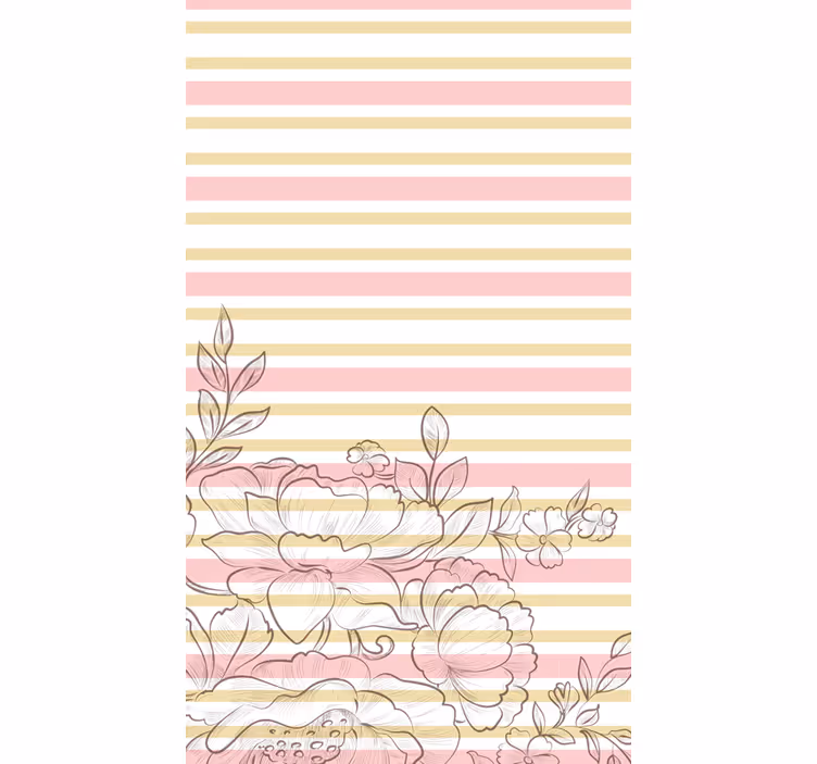 Rollo Fenster Blumen und Pflanzen blasse florale streifen - TenStickers