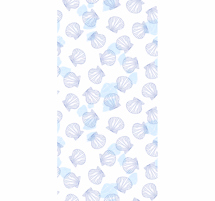 Rollo Fenster Tiermuster blaues muschelmuster - TenStickers