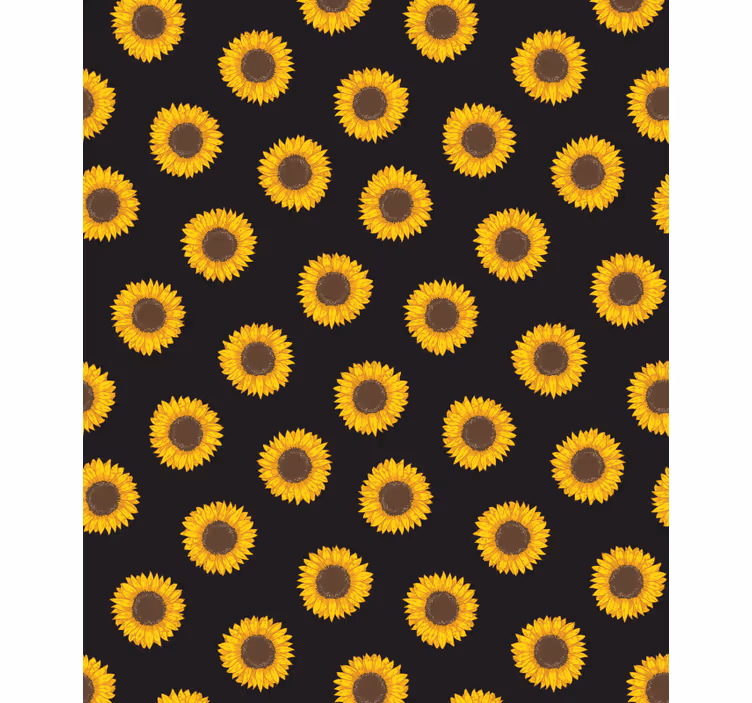 Rollo fenster blumen und pflanzen in schwarz und gelb - TenStickers