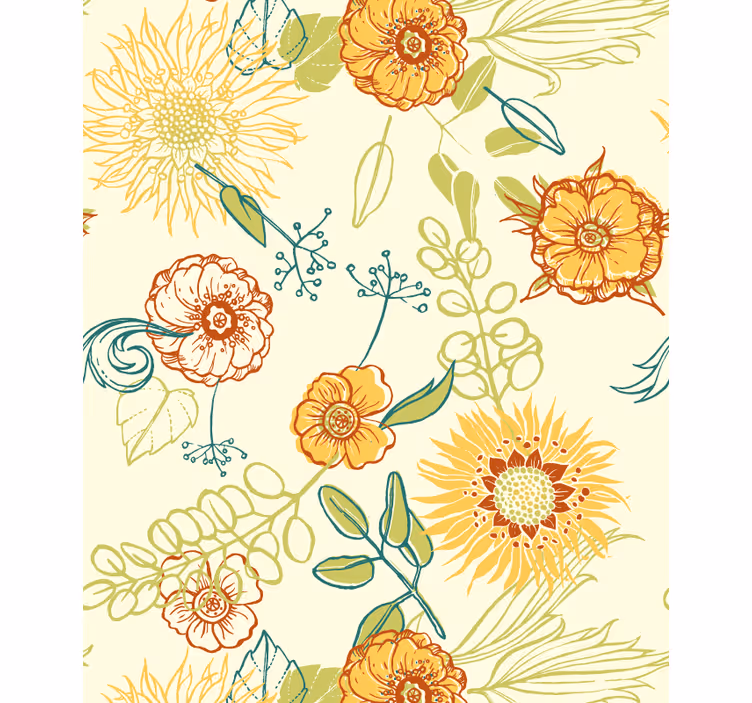 Rollo mit Blumen Bunte sonnenblumen - TenStickers