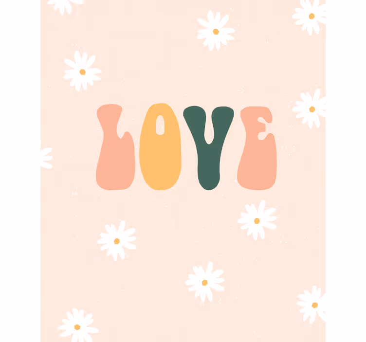 Rollo Fenster Spruch liebe blumenmuster - TenStickers