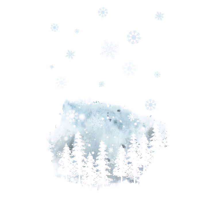 Wohnzimmer Rollos Winter-nadelbaum-kunstwerk - TenStickers