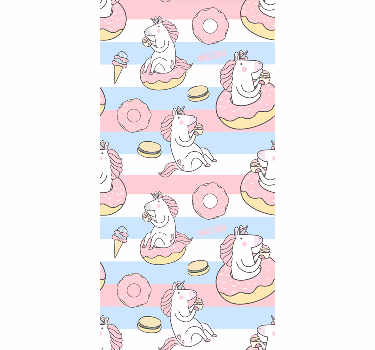 Rollo Fenster Spaß einhorn-dessert-köstlichkeiten - TenStickers