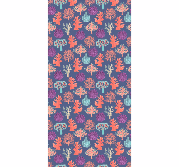Rollo fenster blumen und pflanzen bunte korallenmuster - TenStickers