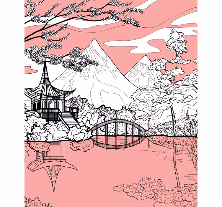 Rollo Fenster Zen berg landschaft reflexion - TenStickers