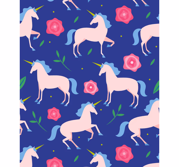 Kind Rollos Flaches einhorn blaues Muster - TenStickers