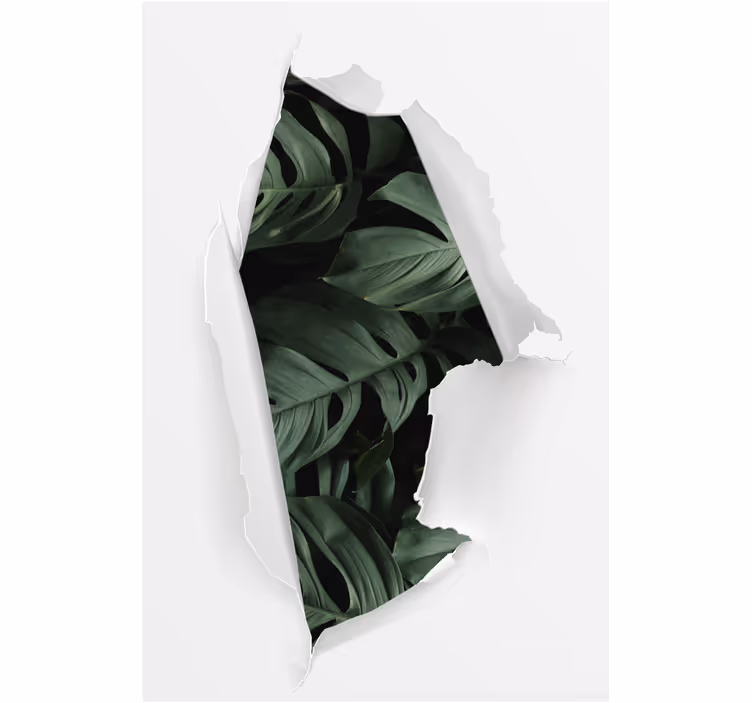 Rollo Fenster Blumenmuster zerrissene grünansicht - TenStickers