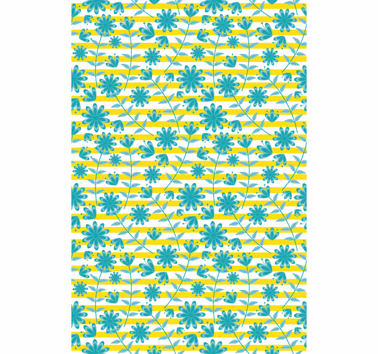 Rollo Fenster Blumen und Pflanzen helles streifenmuster - TenStickers