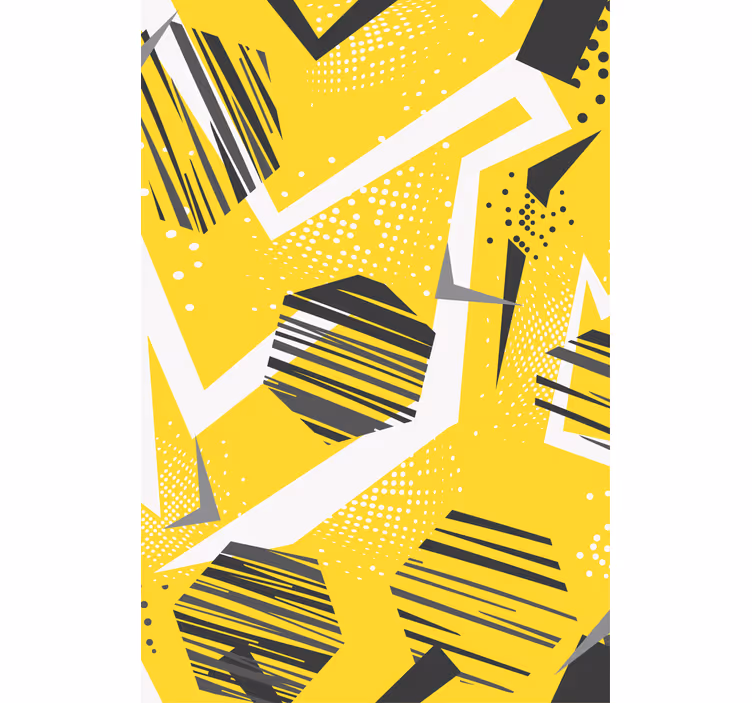 Rollo Fenster Modern gelbe dynamische geometrie - TenStickers