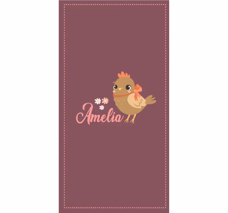 Rollo Fenster Tiermuster küken mit blumen und namen - TenStickers