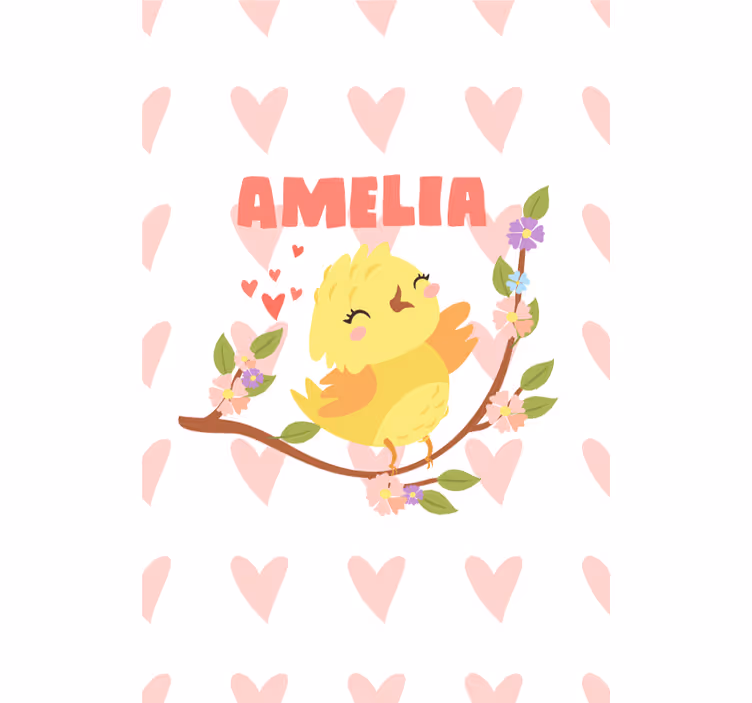 Rollo mit Tieren Name und huhn - TenStickers