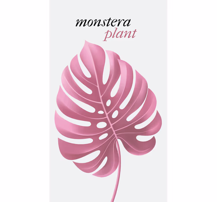 Rollo Fenster Blumen und Pflanzen rosa monstera-pflanze - TenStickers