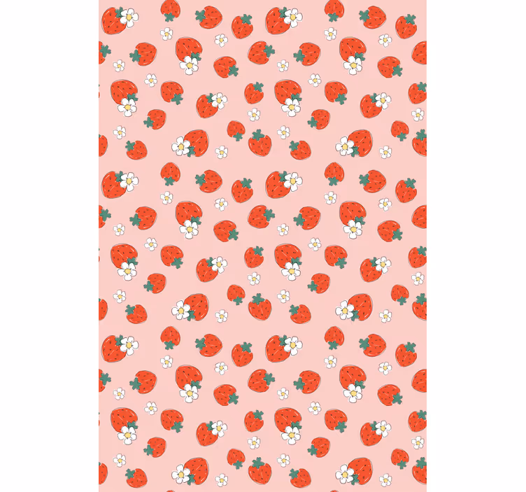 Rollo mit Obst und Gemüse Moderne erdbeeren mit blumenmuster - TenStickers