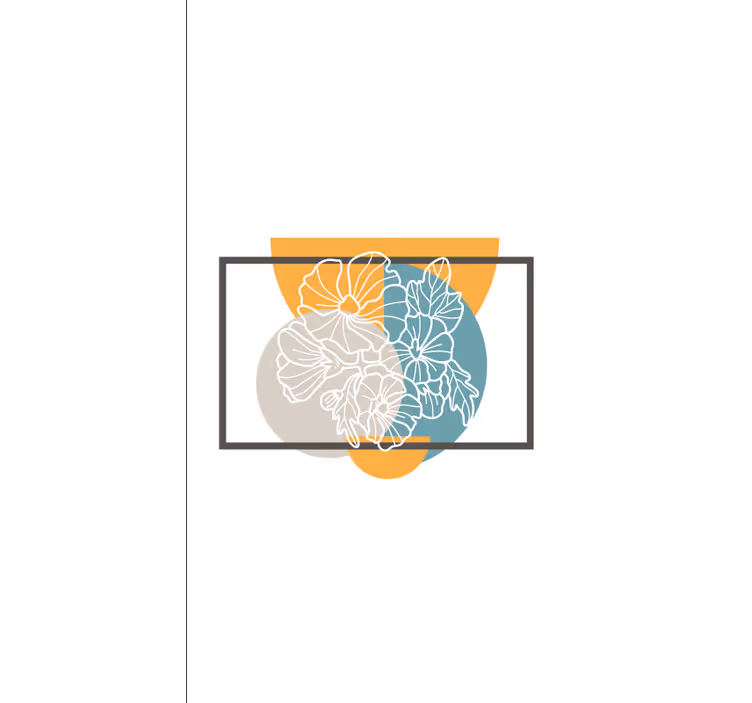 Rollo fenster blumen und pflanzen minimalistischer rahmen - TenStickers