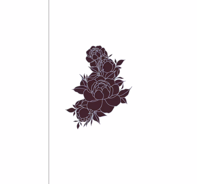 Rollo Fenster Blumen anmutige schwarze rosen - TenStickers