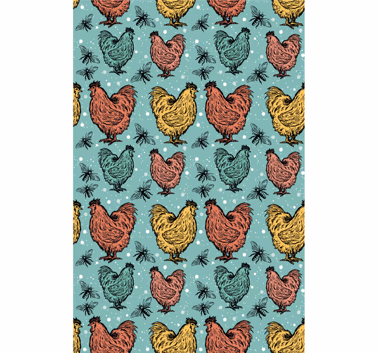 Rollo fenster tiere mit buntem hahn-muster - TenStickers