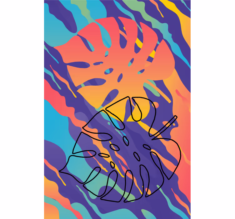 Rollo Fenster Modern abstrakte blattmotive - TenStickers