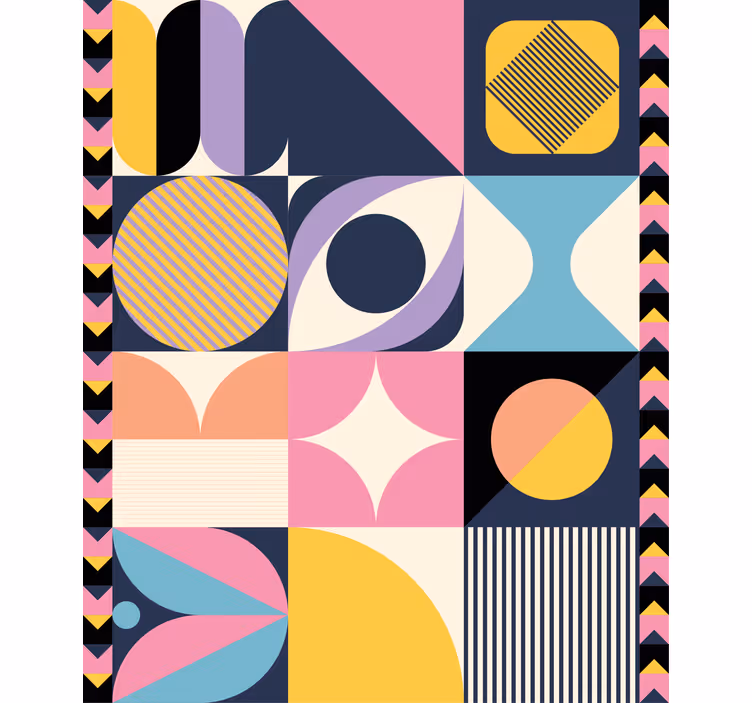 Rollo Fenster Modern collage aus geometrischen formen - TenStickers