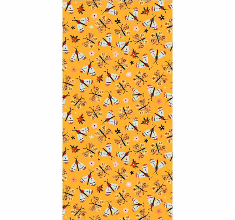 Rollo Fenster Schmetterlinge gelbes traditionelles design - TenStickers