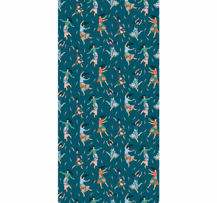 Rollo mit Blumen und Pflanzen Tanzende frauen mit - TenStickers