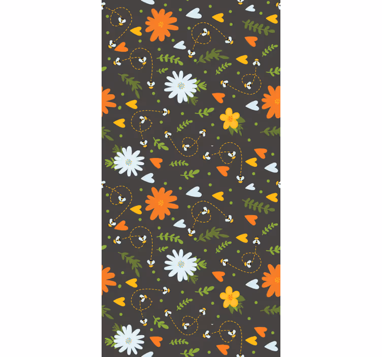 Rollo Fenster Blumen und Pflanzen bienen muster - TenStickers