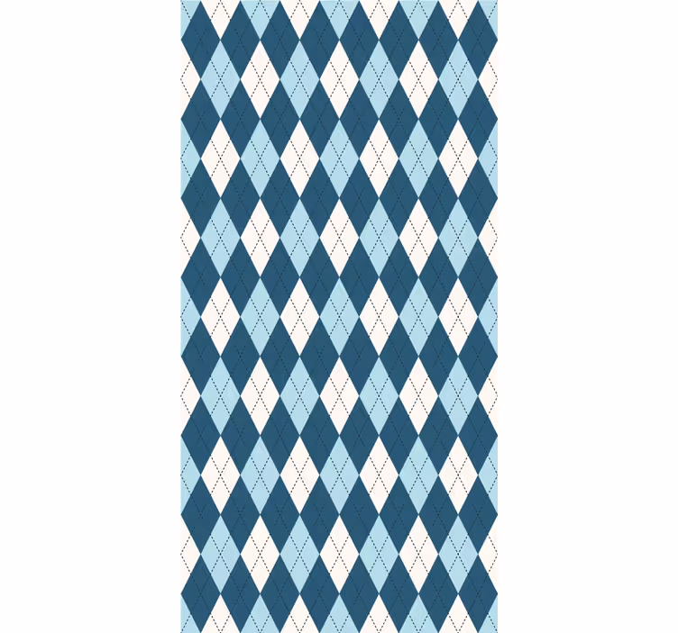 Rollo Fenster Modern blaues rautenmuster - TenStickers