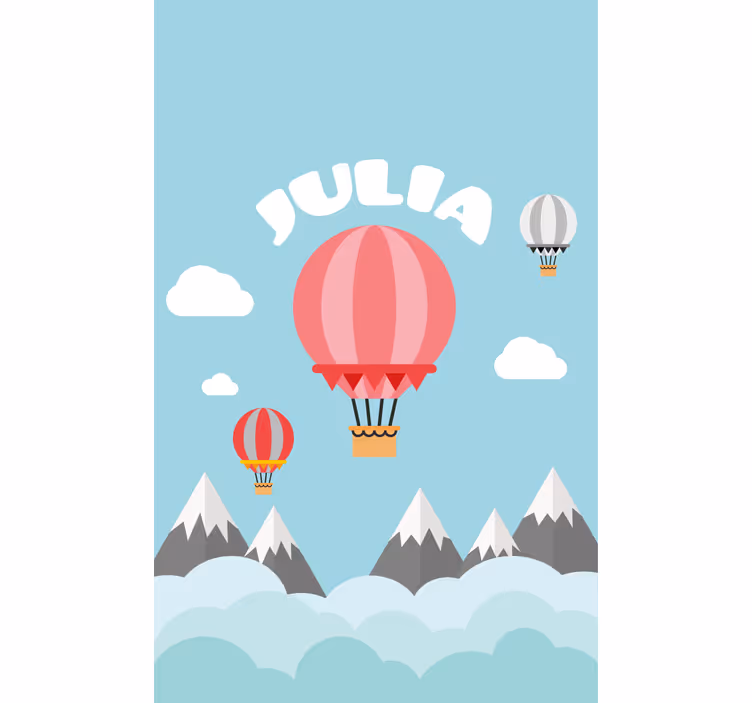 Rollo Fenster Kinderzimmer heißluftballons mit namen - TenStickers