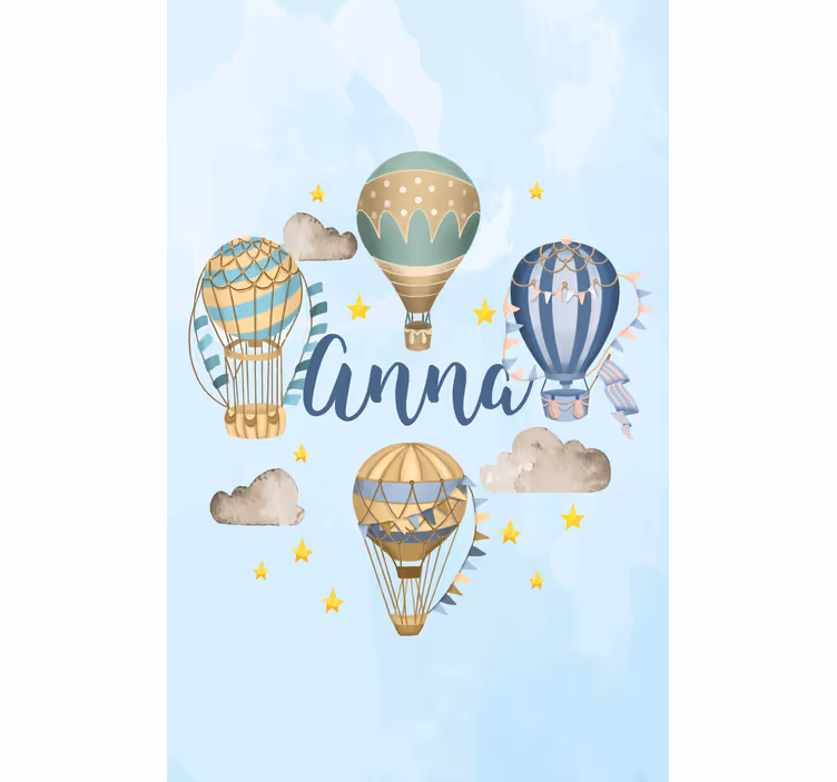 Rollo fenster mit namen heißluftballons mit namen - TenStickers