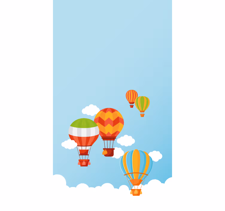 Rollo Fenster Kinderzimmer bunte heißluftballons - TenStickers