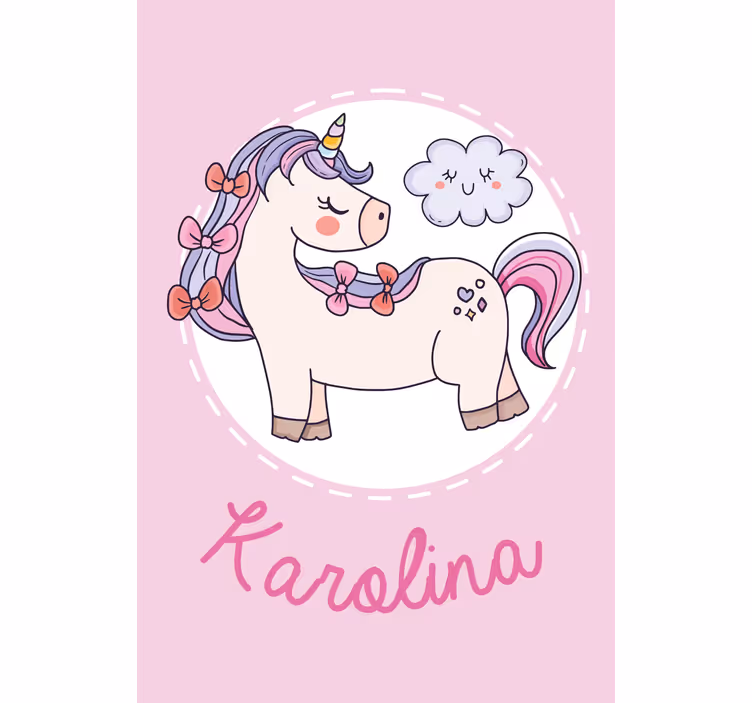 Rollo mit Name Rosa einhorn mit Namen - TenStickers