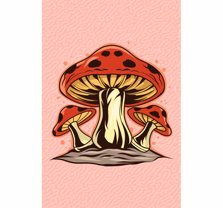 Rollo Fenster Blumen und Pflanzen lebendiges pilztrio - TenStickers