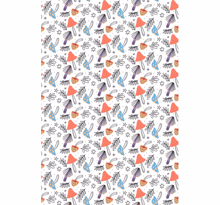 rollo Küche Bunt bemalte pilze - TenStickers