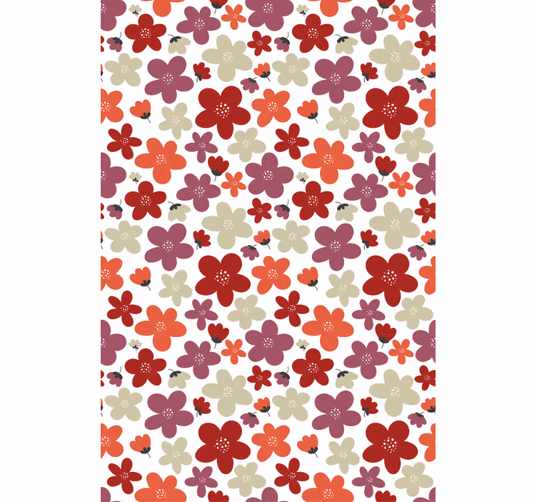 Rollo Fenster Blumen und Pflanzen lebendiges druckmuster - TenStickers