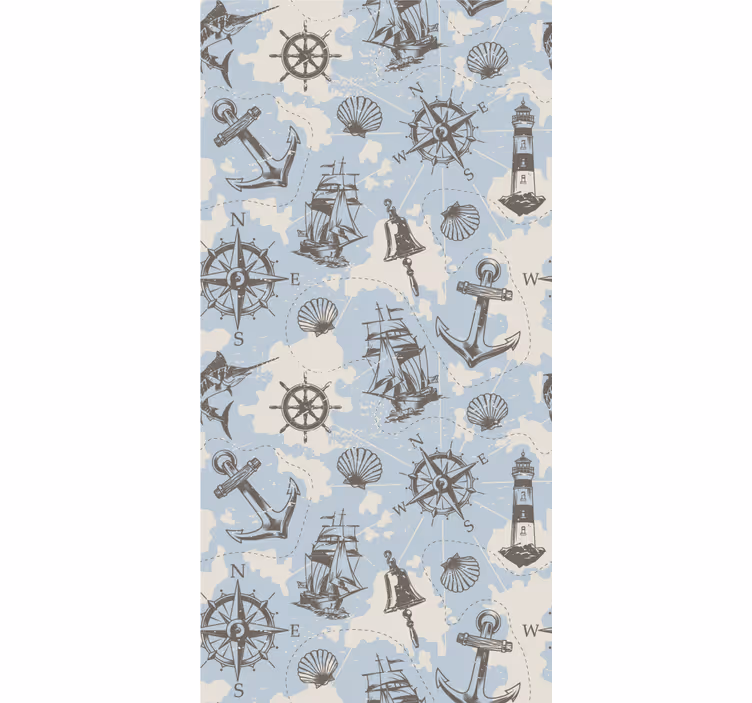 Mehr Vintage Rollos Vintage nautisches Muster - TenStickers