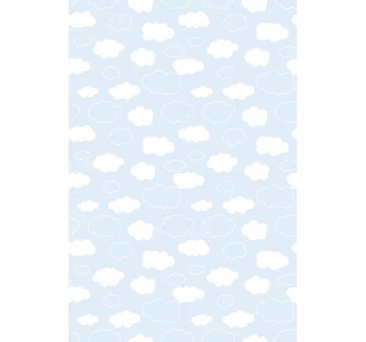 Rollo mit Wolken Weißer und hellblauer zeichenstil - TenStickers