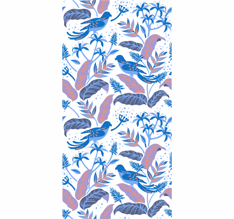 Rollo Fenster Blumen und Pflanzen tropischer vogel und laub - TenStickers
