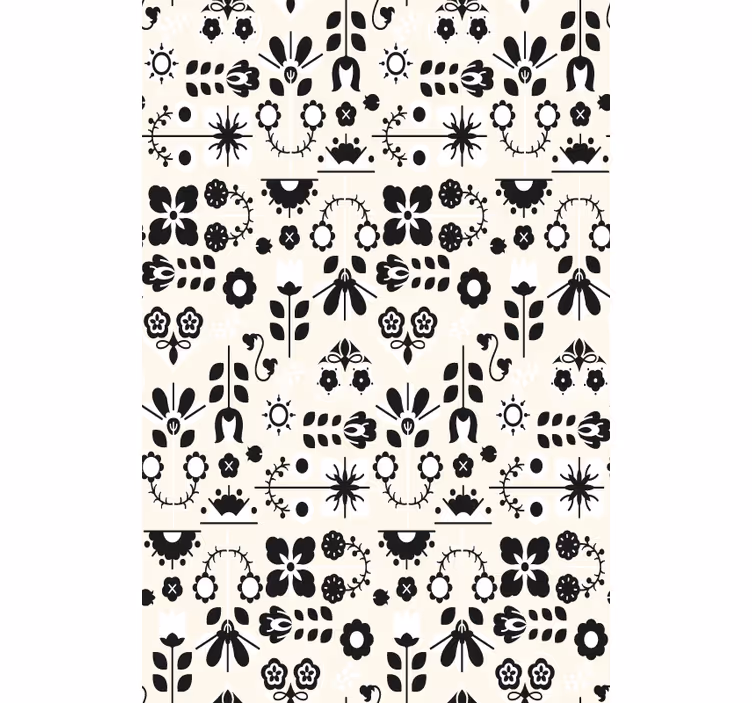 Wohnzimmer Rollos Schwarze und weiße geometrische blätter - TenStickers