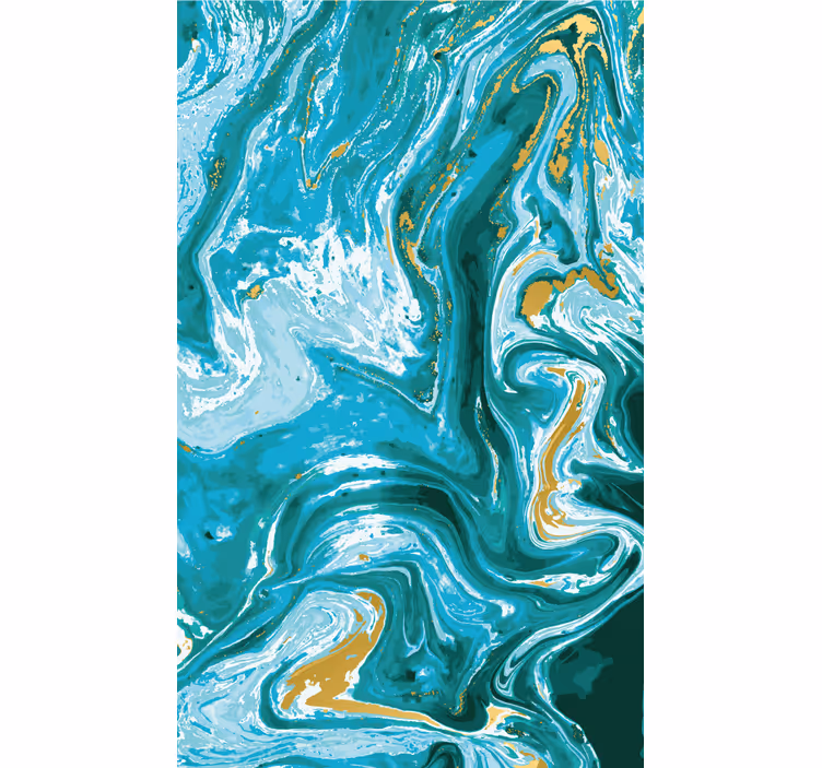 Rollo Fenster mit Muster marmorierte aqua-wirbel - TenStickers