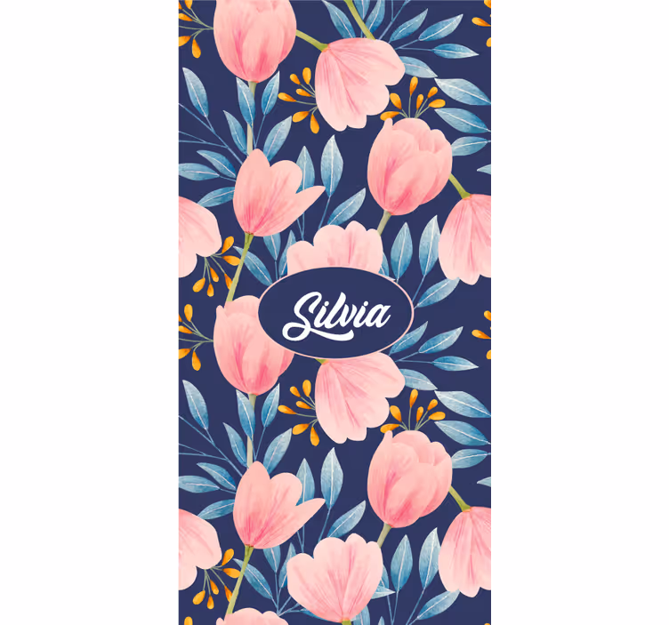 Rollo Fenster Blumen und Pflanzen rosa blumenmuster - TenStickers