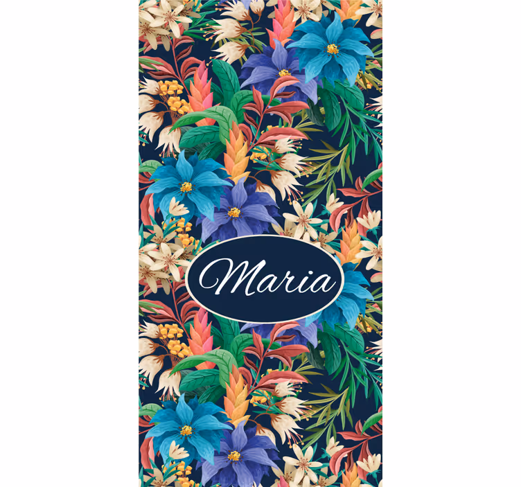 Rollo fenster blumen und pflanzen mit namenspersonalisierung - TenStickers