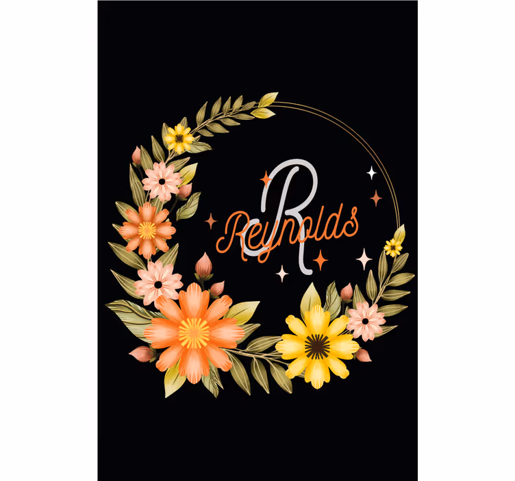 Rollo fenster blumen und pflanzen elegant initial und name - TenStickers