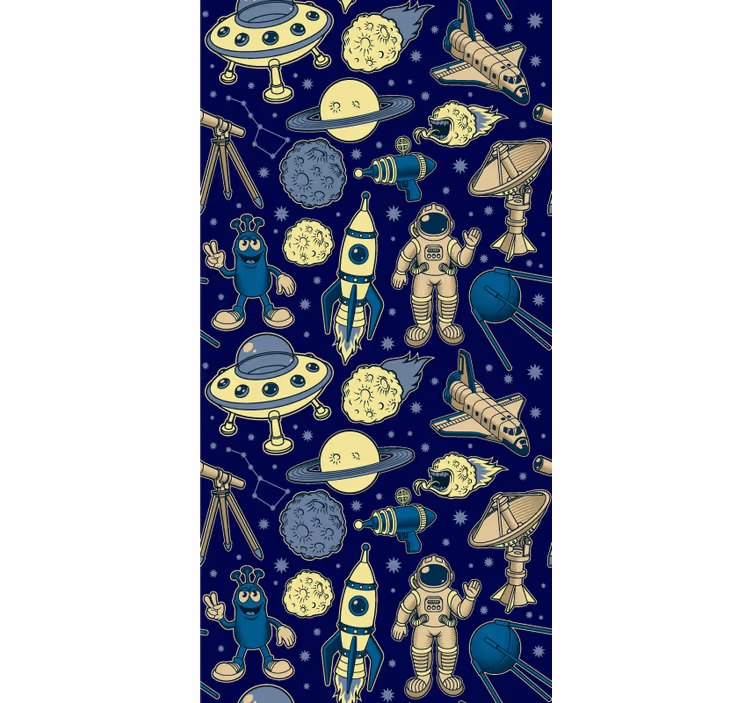 Rollo fenster kinderzimmer mit weltraumfiguren - TenStickers