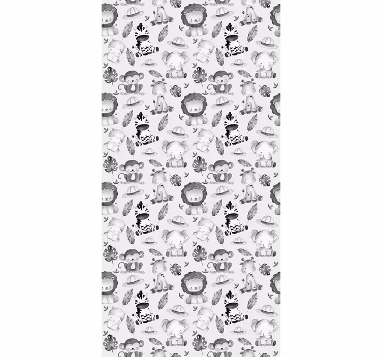 Rollo fenster kinderzimmer graue babytiere - TenStickers