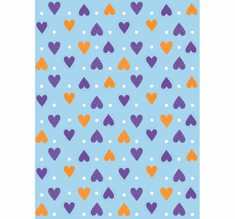 Kind Rollos Lila und orange herzen - TenStickers
