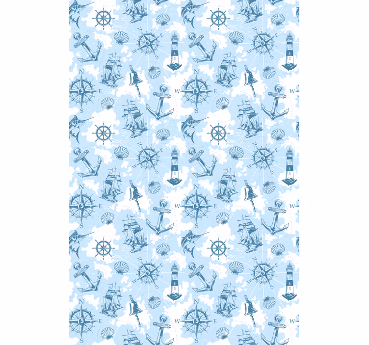 Rollo Fenster Küche nautische symbole muster - TenStickers